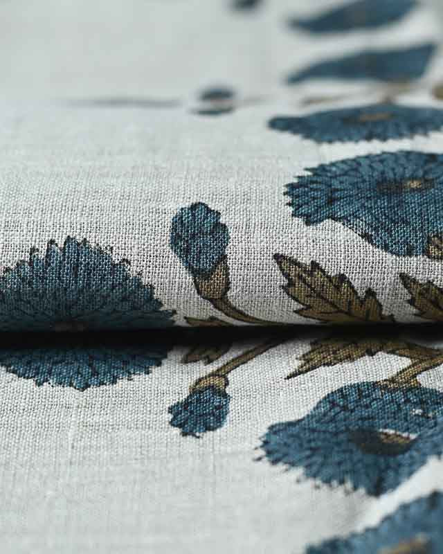 Nikita Hand Block Printed Linen Fabric Linen Fabric