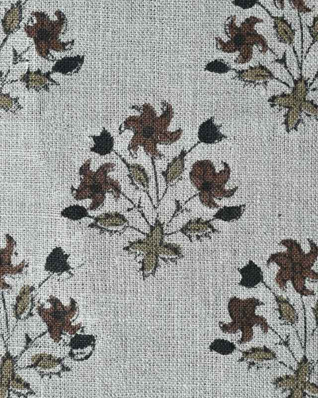 Isolde Hand Block Printed Linen Fabric Linen Fabric