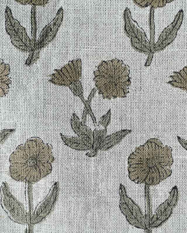 Madison Premium Hand Block Printed Linen Linen Fabric