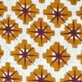 Hillary Hand Block Print Linen Yard Mustard Red Linen Fabric