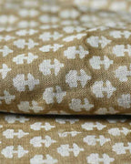Anna Block Printed Linen Upholstery Cut Out Fabric Linen Fabric