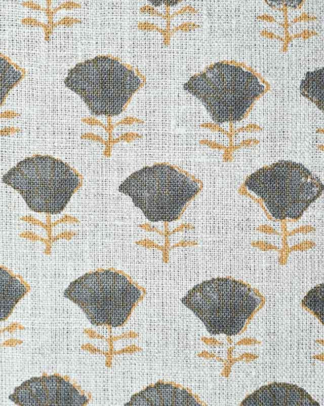 Arianna Block Printed Upholstery Linen Fabric Linen Fabric