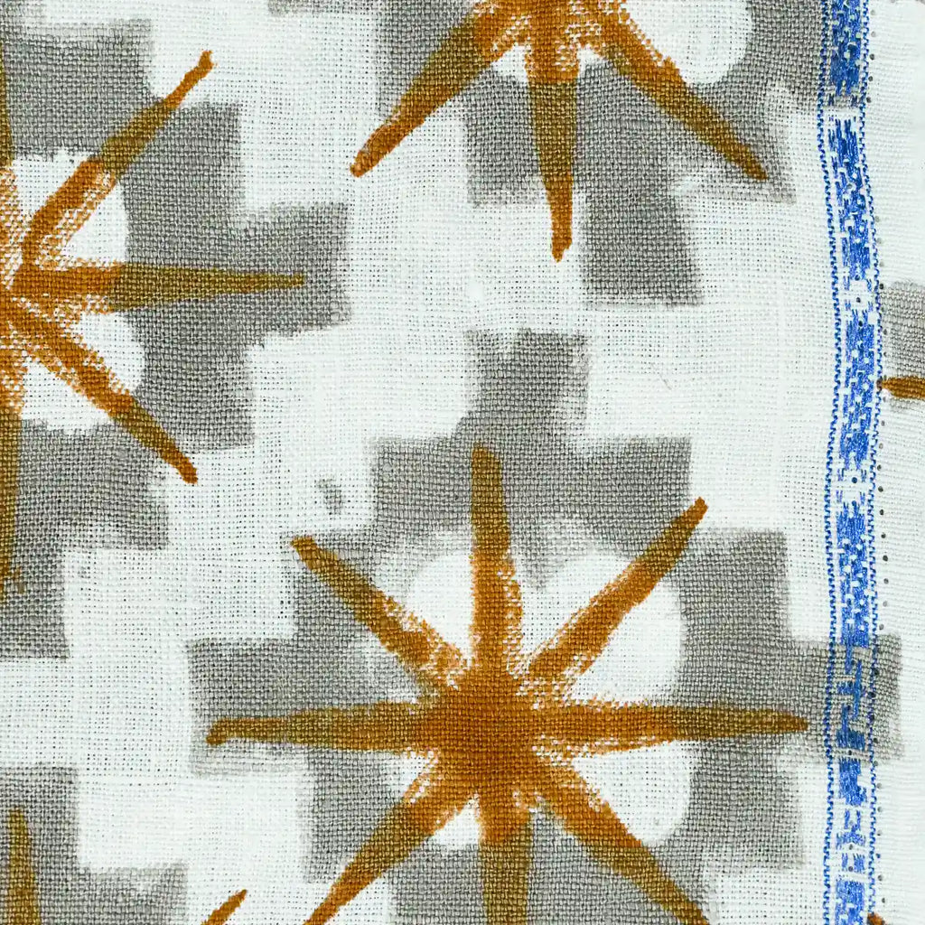 Hillary Hand Block Print Linen Linen Fabric