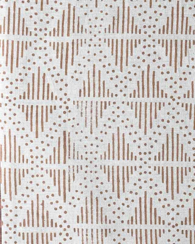 Zig-Zag Hand Block Print Designer Floral Fabric Barley Corn Linen Fabric