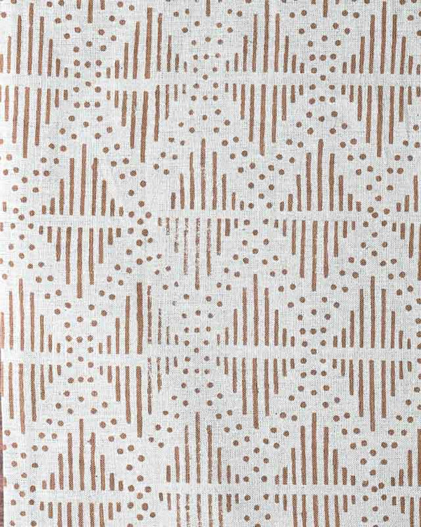 Zig-Zag Hand Block Print Designer Floral Fabric