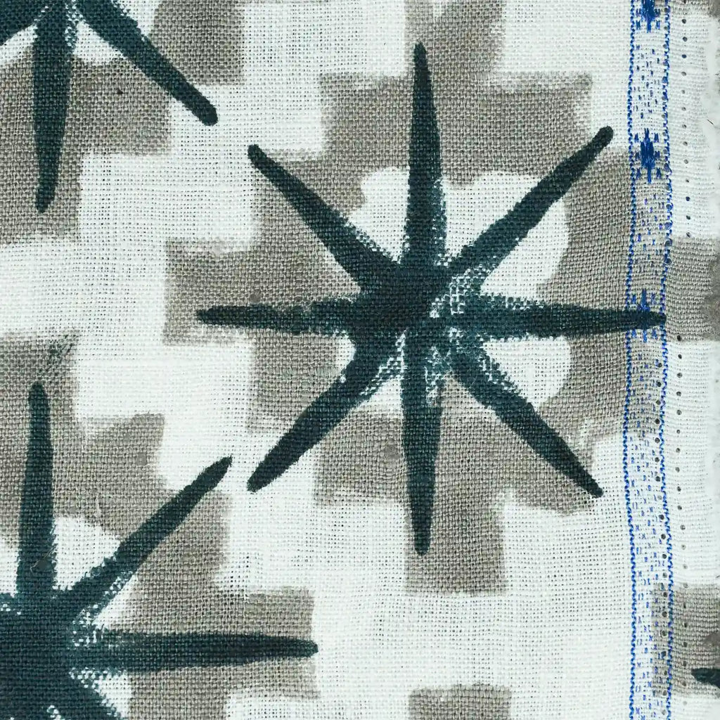 Hillary Hand Block Print Linen Linen Fabric