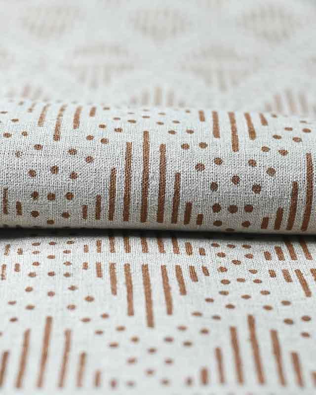 Zig-Zag Hand Block Print Designer Floral Fabric Linen Fabric
