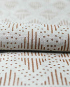 Zig-Zag Hand Block Print Designer Floral Fabric Linen Fabric
