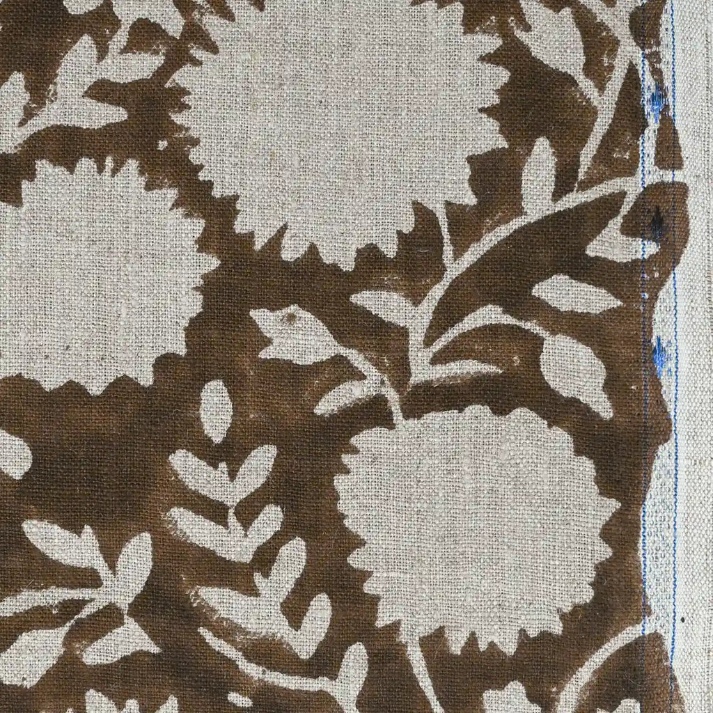 Zaples Block Print Linen Designer Fabric for Upholstery, Curtains and more Linen Fabric