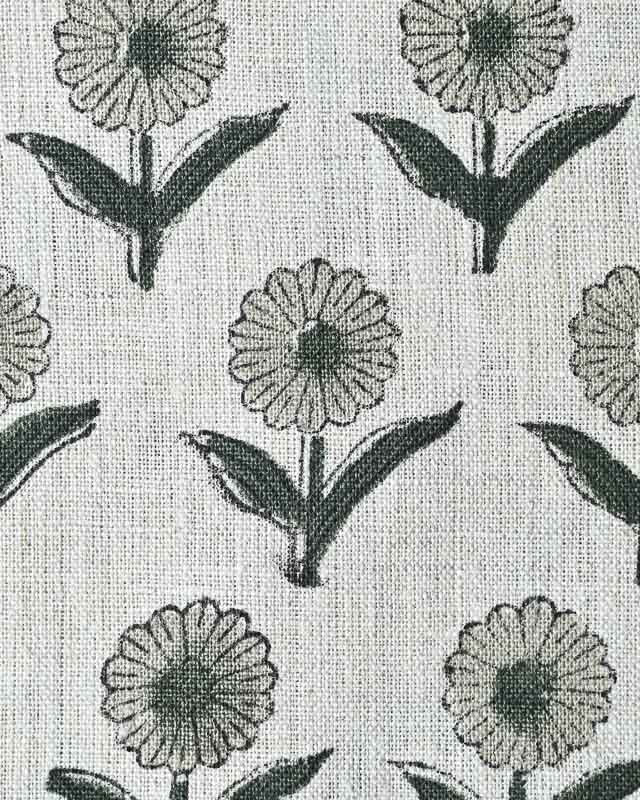 Alexis Hand Block Printed Upholstery Linen Linen Fabric