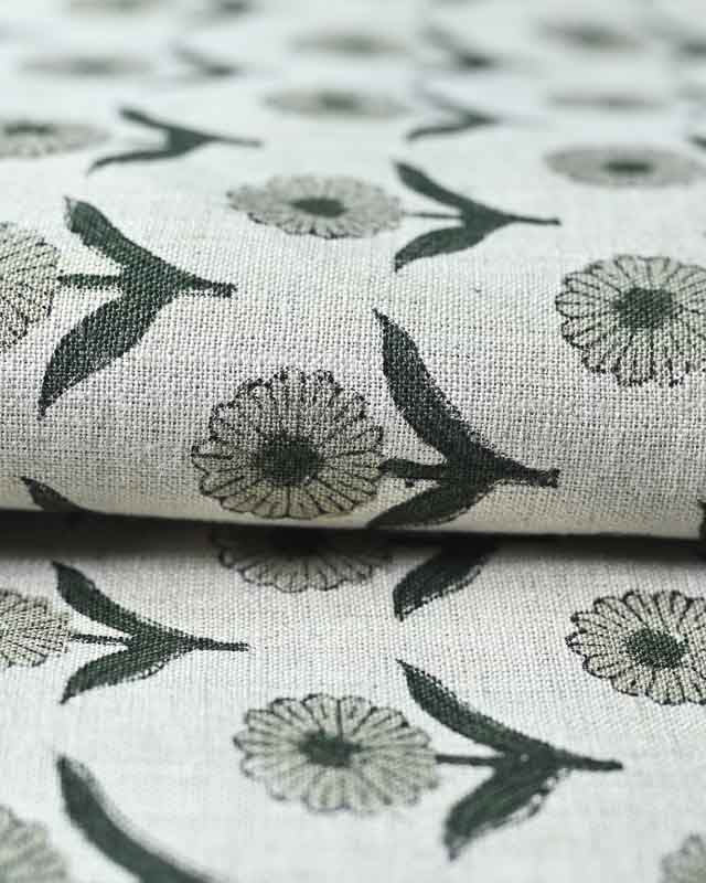 Alexis Hand Block Printed Upholstery Linen Linen Fabric