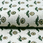 Zinni Handloom Block Print Linen Fabric Linen Fabric