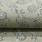 Louis Block Print Upholstery Linen Fabric Linen Fabric