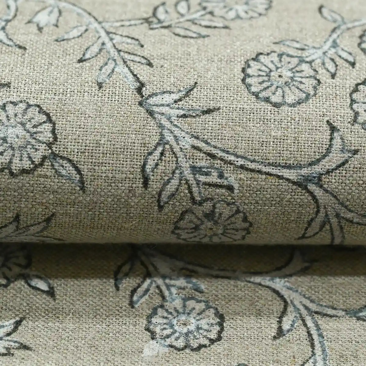 Louis Block Print Upholstery Linen Fabric Linen Fabric
