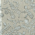 Louis Block Print Upholstery Linen Fabric Linen Fabric