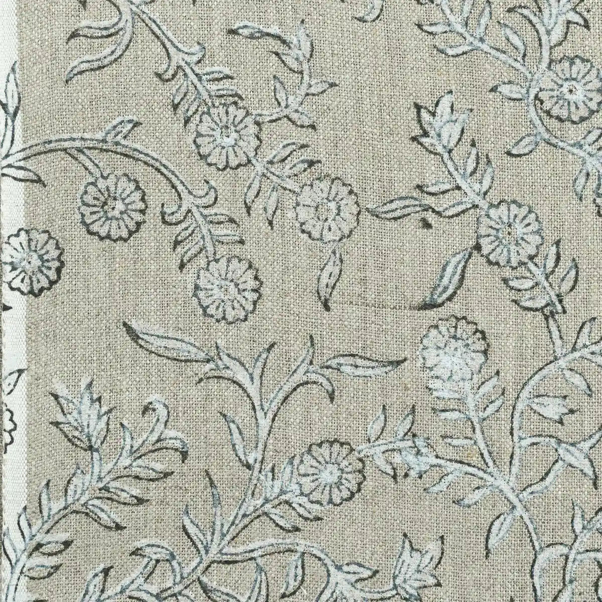 Louis Block Print Upholstery Linen Fabric Linen Fabric