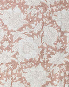 Charlie Block Print Handloom Linen Fabric Phoenix Red Linen Fabric