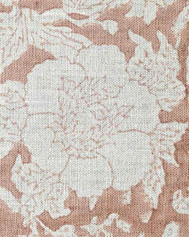 Charlie Block Print Handloom Linen Fabric Linen Fabric