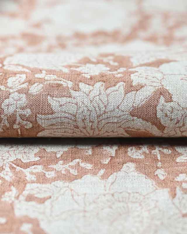 Charlie Block Print Handloom Linen Fabric Linen Fabric