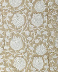 Abigail Block Print Upholstery Linen Fabric Cornforth White Linen Fabric