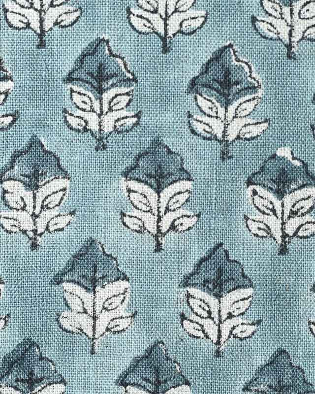 Sansa Handloom Linen Block Print Fabric Linen Fabric