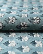 Sansa Handloom Linen Block Print Fabric Linen Fabric