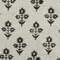Naomi Linen Upholstery Fabric Yard Black Off-White Linen Fabric