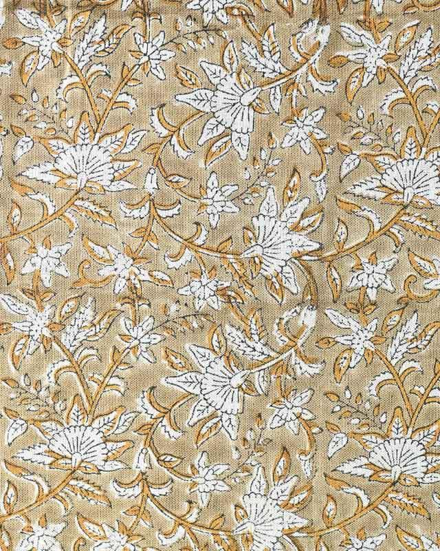 Angeli Indian Hand Block Print Fabric Linen Fabric