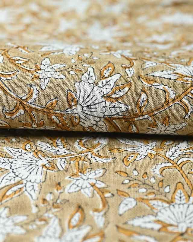 Angeli Indian Hand Block Print Fabric Linen Fabric