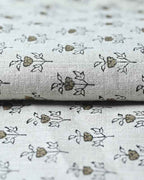 Amber Block Printed Linen Fabric Linen Fabric