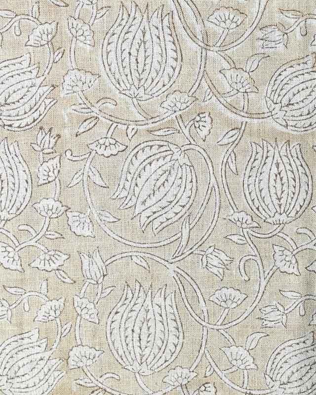 Vivienne Block Print Upholstery Linen Fabric