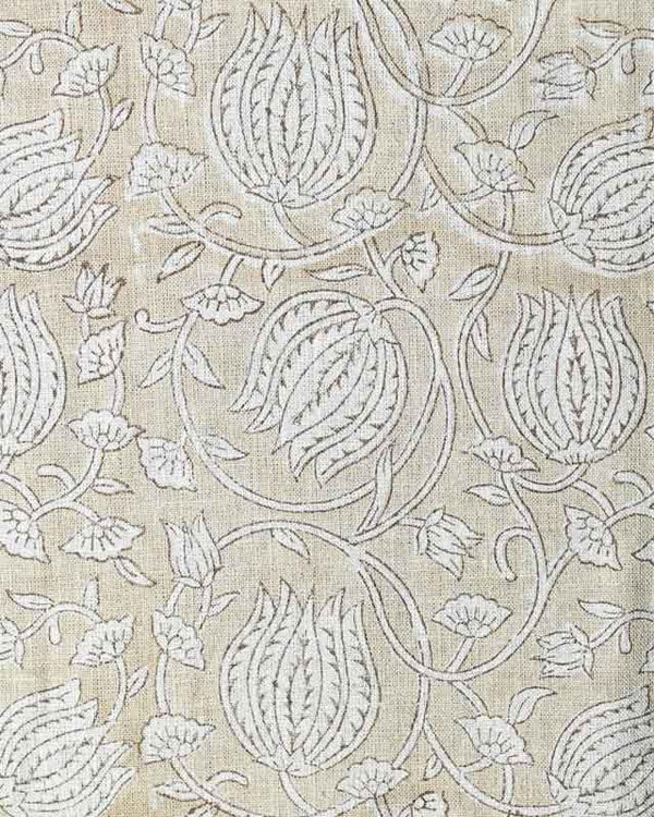Vivienne Block Print Upholstery Linen Fabric