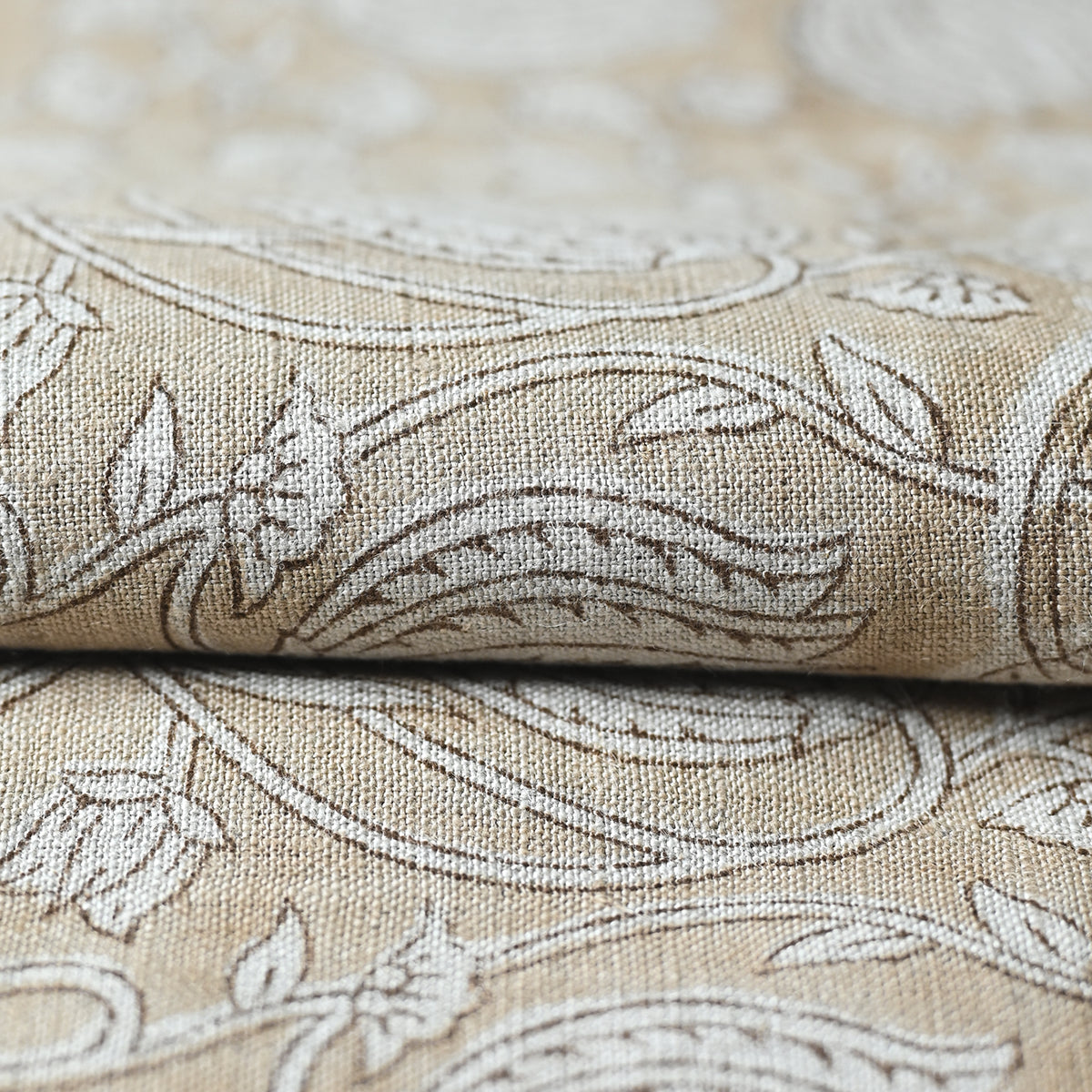 Vivienne Block Print Upholstery Linen Fabric Linen Fabric