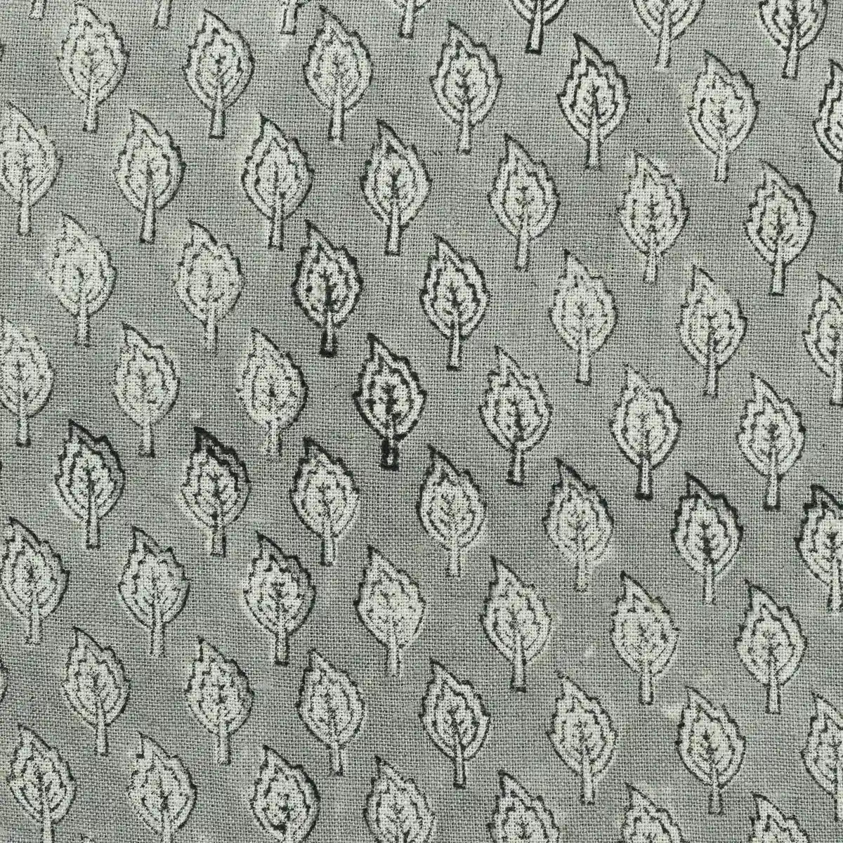 Rolly Block Printed Linen Fabric Yard Gray Linen Fabric