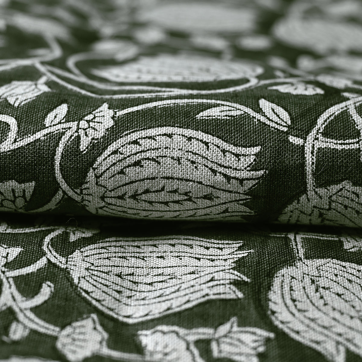 Vivienne Block Print Upholstery Linen Fabric Linen Fabric