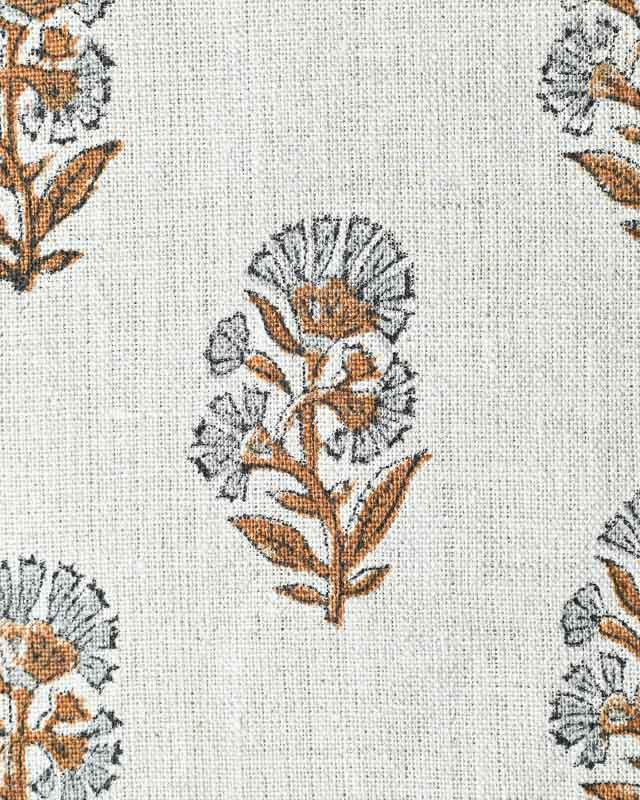 Thorian Block Printed Handloom Linen Linen Fabric