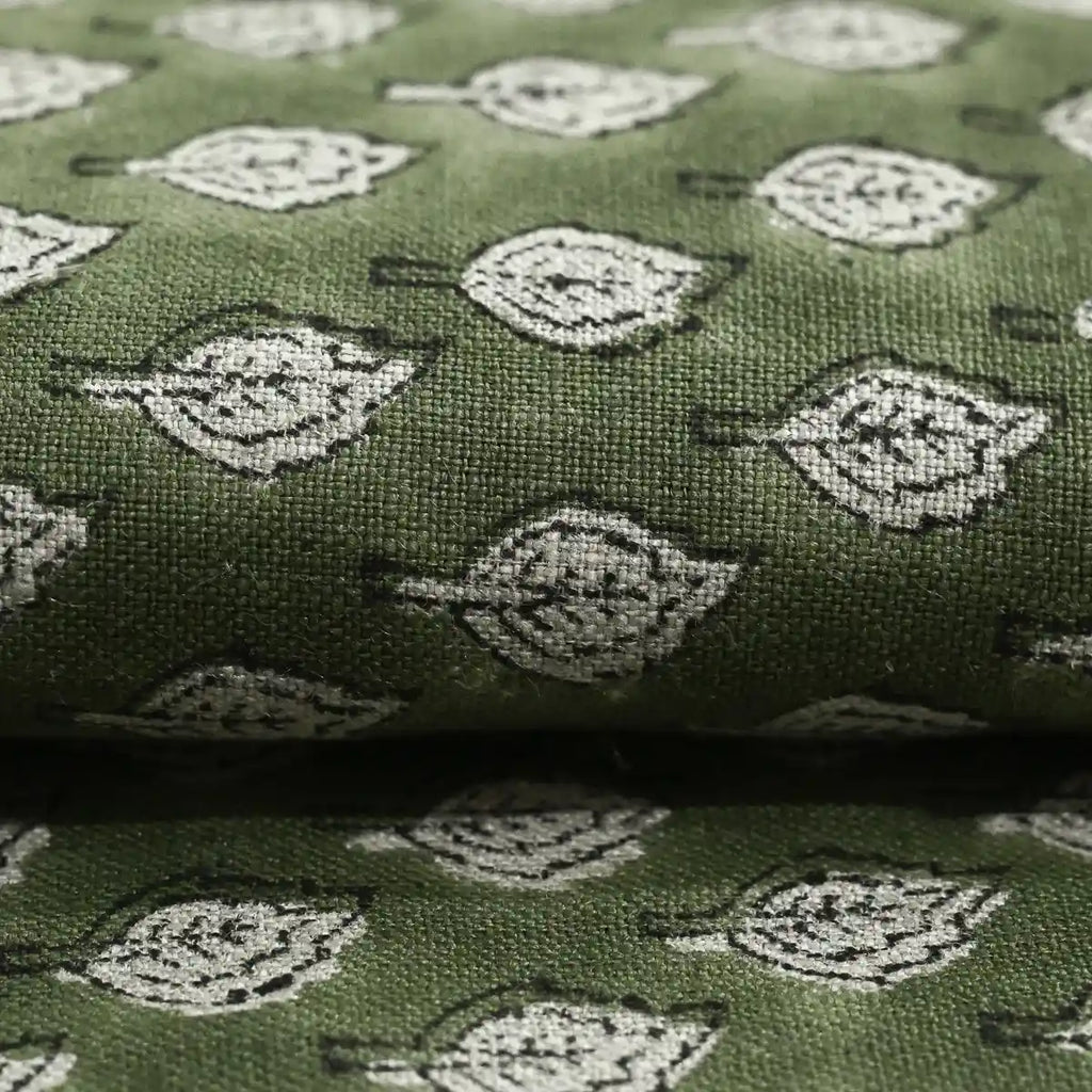 Rolly Block Printed Linen Fabric Linen Fabric