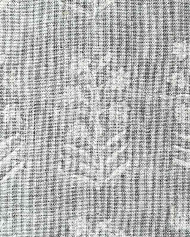 Sylvie Hand Block Printed Linen Linen Fabric