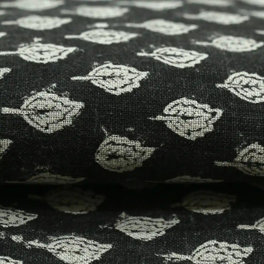 Rolly Block Printed Linen Fabric Linen Fabric