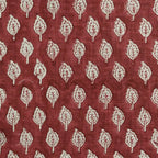 Rolly Block Printed Linen Fabric Yard Red Linen Fabric