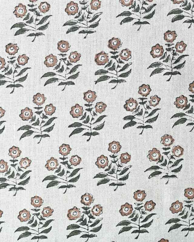 Briannah Thin Fabric for Upholstery Natural Linen and Fern Linen Fabric