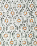 Daniel Handloom Linen Fabric for Upholstery Warm White and Fern Linen Fabric