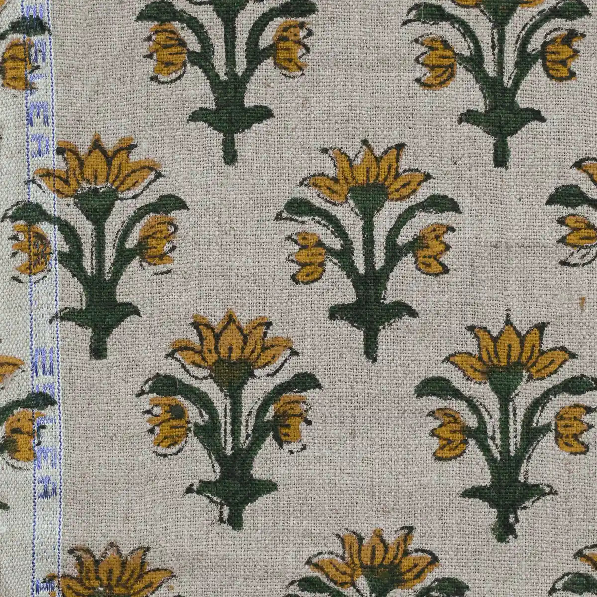 Jess Hand Block Printed Linen Fabric Linen Fabric