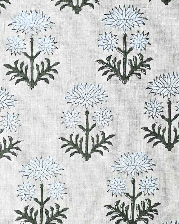 Sylvia Hand Block Printed Linen Fabric