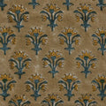 Jess Hand Block Printed Linen Fabric Yard Yellow Linen Fabric