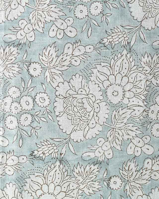 Brice Hand Block Printed Linen Fabric Natural Linen Linen Fabric