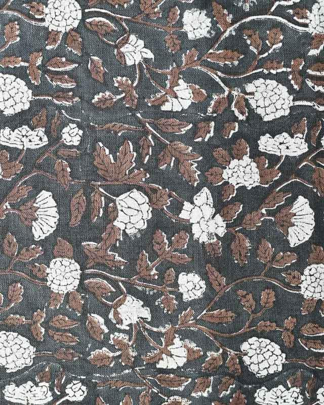Arabella Hand Block Printed Linen Fabric Linen Fabric