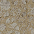 Vivian Hand Block Printed Linen Fabric Yard Light Brown Linen Fabric