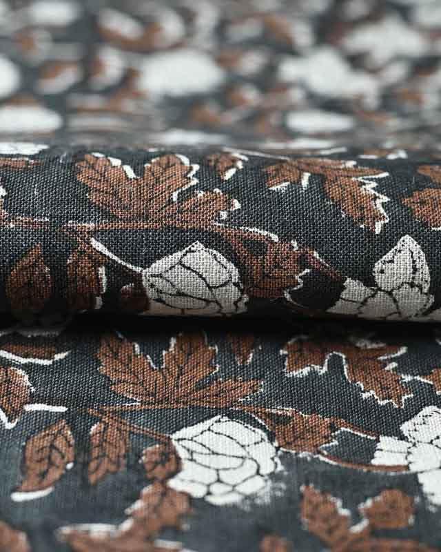 Arabella Hand Block Printed Linen Fabric Linen Fabric