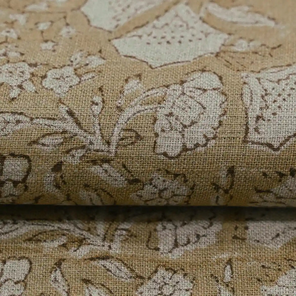 Vivian Hand Block Printed Linen Fabric Linen Fabric